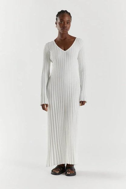 Novalea™ V-Neck Sleeved Knit Maxi Dress