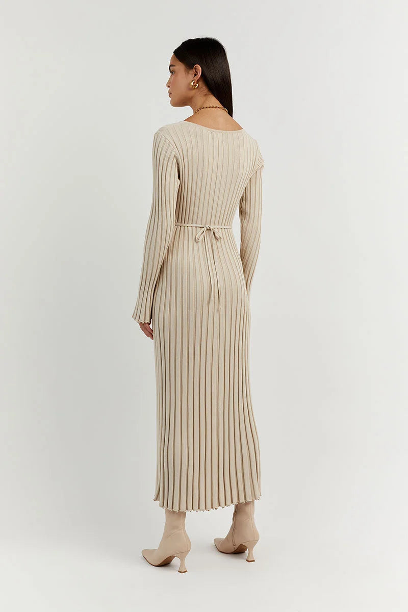 Novalea™ V-Neck Sleeved Knit Maxi Dress