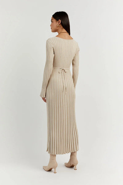 Novalea™ V-Neck Sleeved Knit Maxi Dress